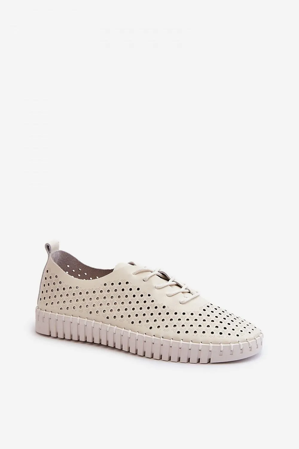 TEEK - Pinhole Leather Laced Sneakers