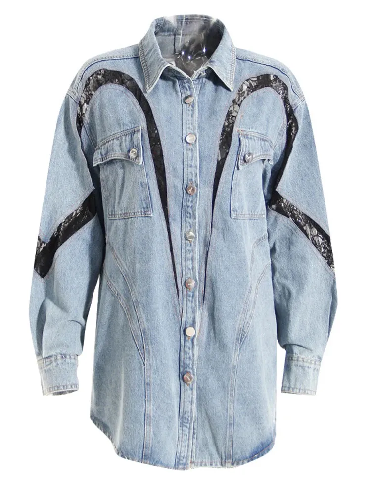 The Perfect Mix Denim and Lace Jacket