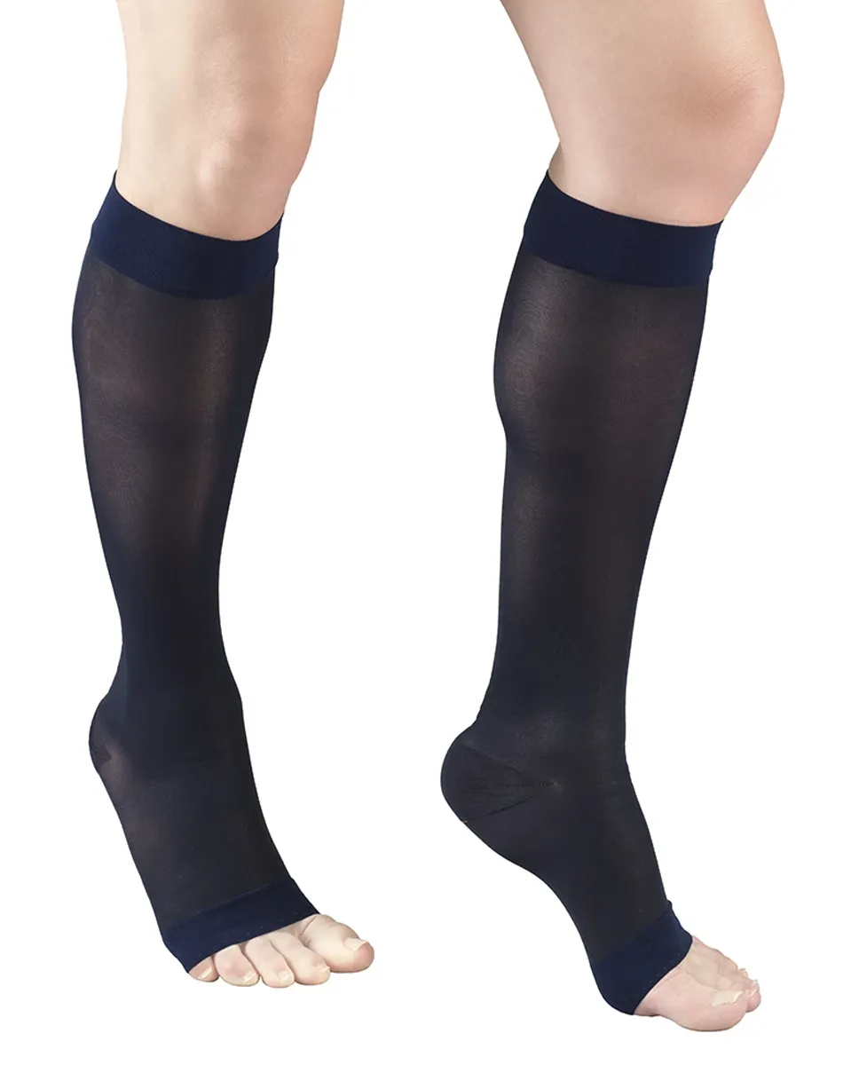 TRUFORM Women's LITES 8-15 mmHg Knee High Open Toe Support Stockings