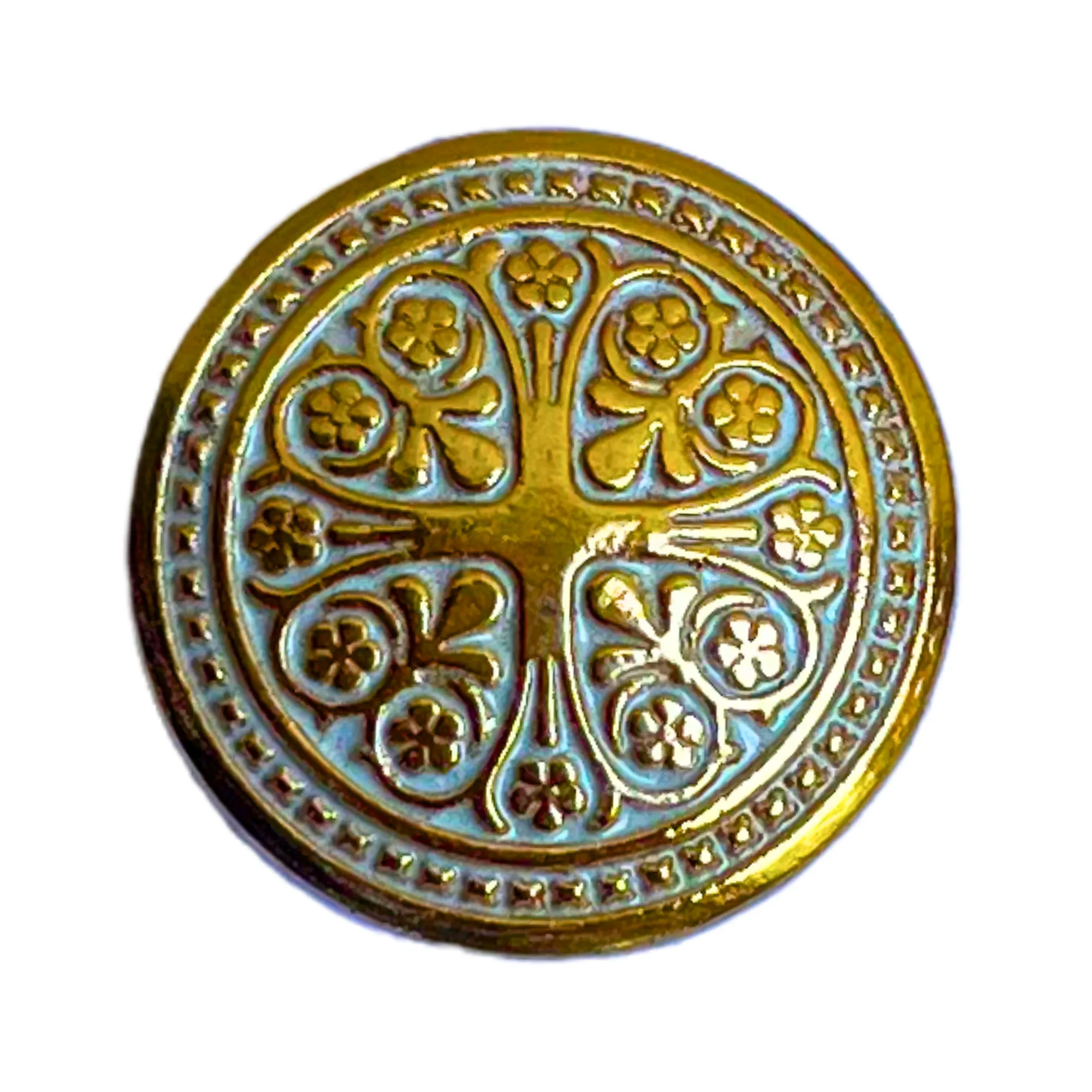 White and Golden Designer Metal Button