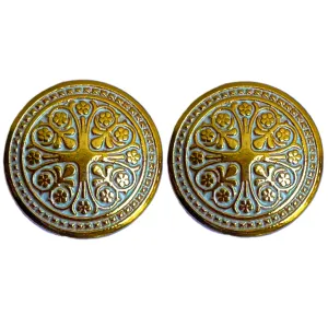 White and Golden Designer Metal Button