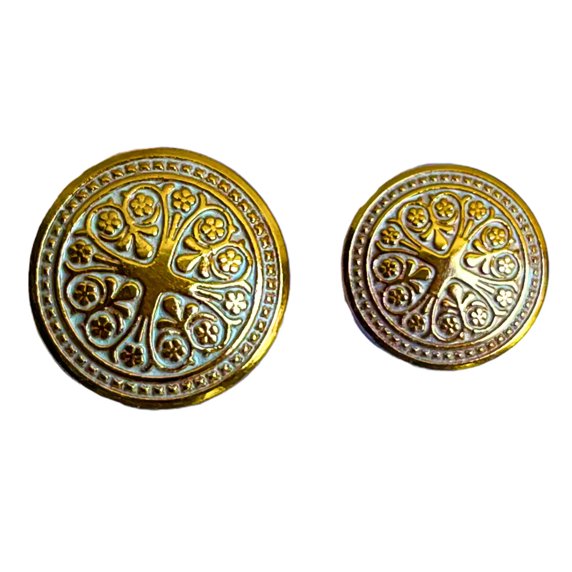 White and Golden Designer Metal Button