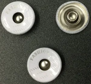 White Circular Nickle Buttons