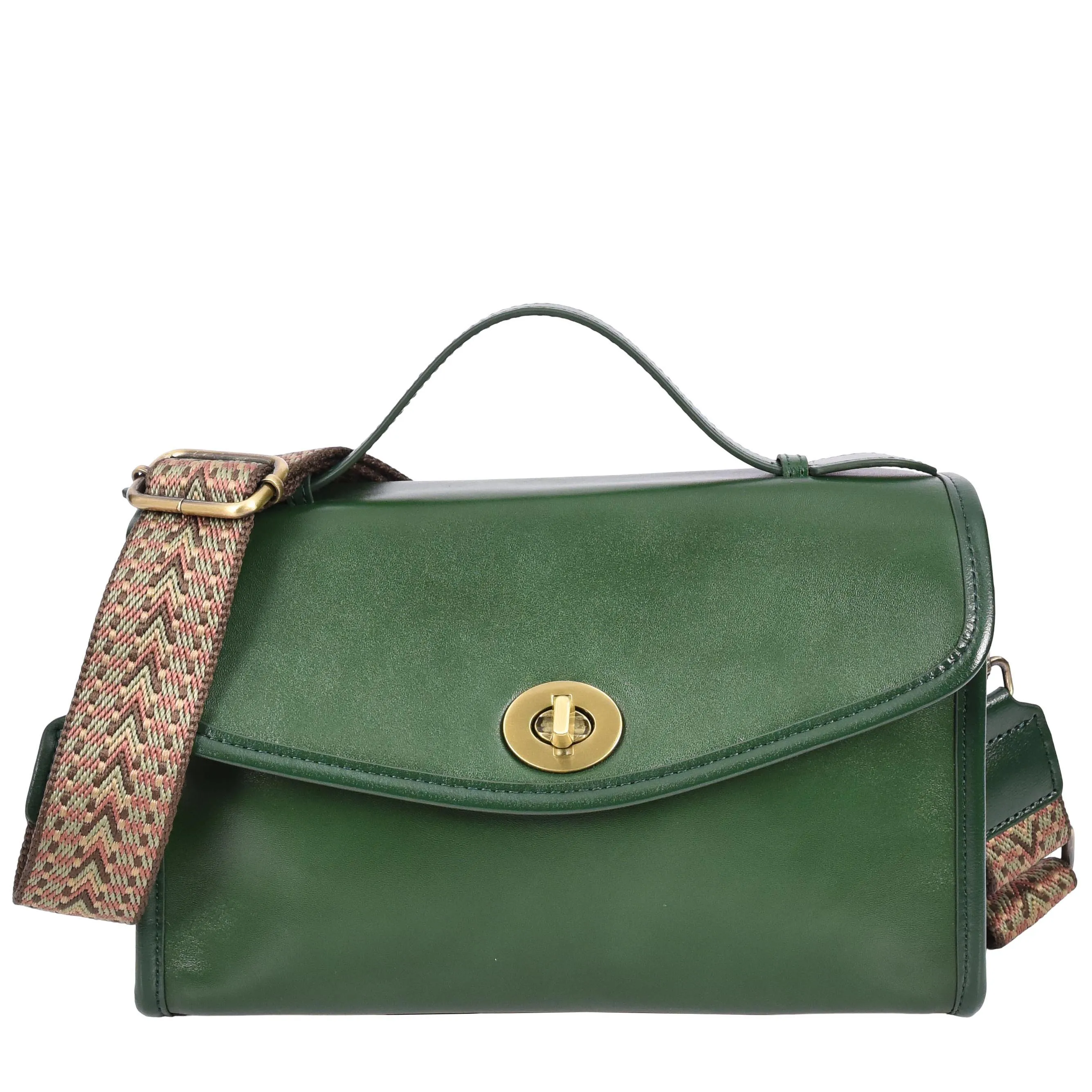 Womens Smooth Leather Crossbody Bag Casual Outgoing Top Handle Handbag A029 Green