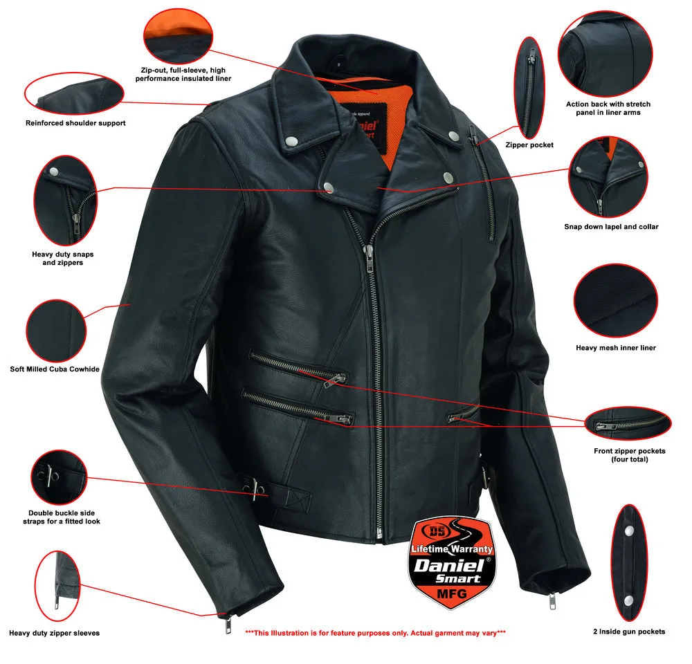 Women's Updated Stylish Motorcycle  Leather  Jacket –  Black